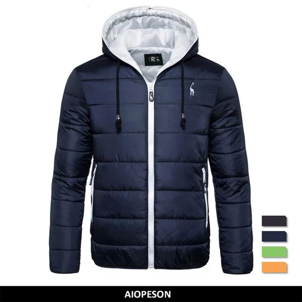

mens down parkas waterproof winter jacket hoodied parka warm coat thicken zipper camouflage jackets 221202, Black