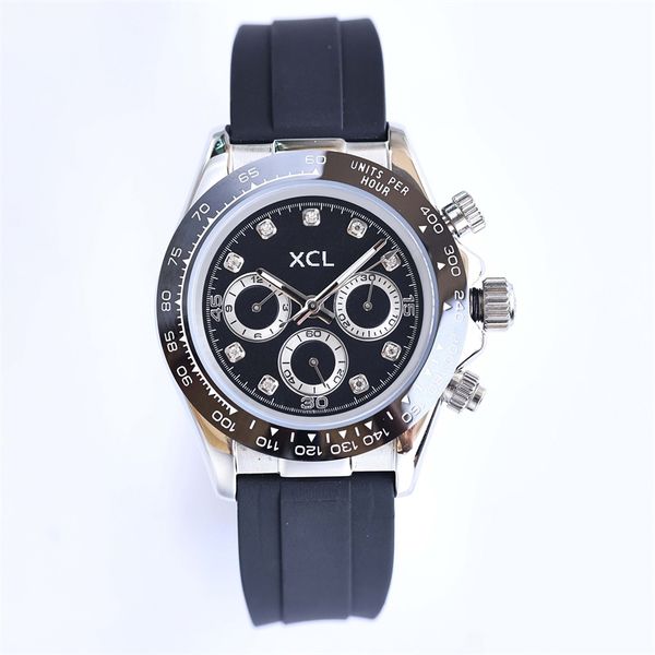 

oyster perpetual sport watch all black rubber strap automatic movement mechanical multi dial water resistant super luminous luxurious watche, Slivery;brown
