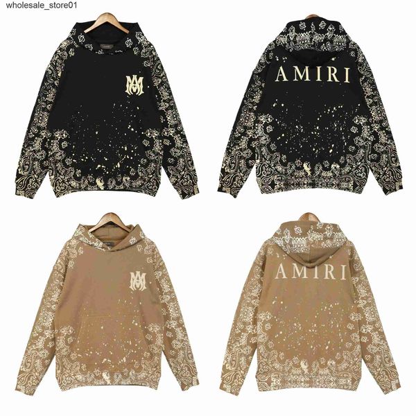

men's hoodies designer sweatshirts winter sweater amirs cashew printing casual loose stars men women's streetwear hooded, Black