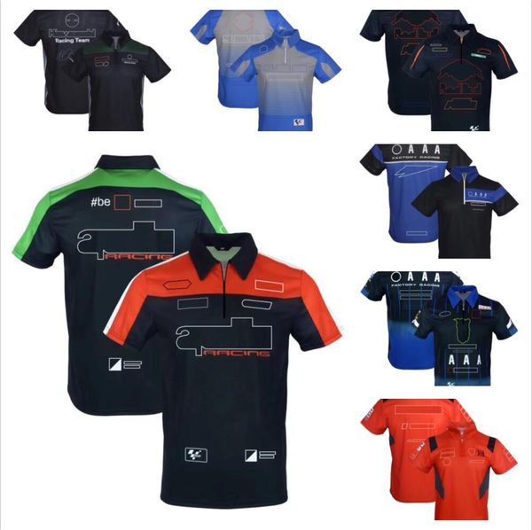 

2022 new moto racing suit lapel polo shirt clothing team overalls short sleeve t-shirt men's custom