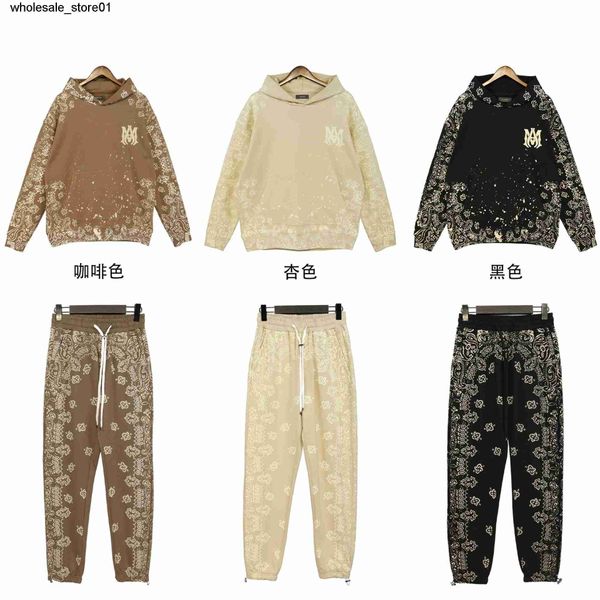 

men's tracksuits designer winter amirs sweater printing casual loose star amirs men's women's sweater streetwear suit, Gray