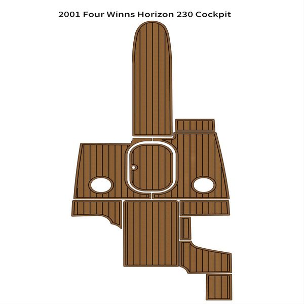

2001 four winns horizon 230 cockpit boat eva foam faux teak deck floor pad mat