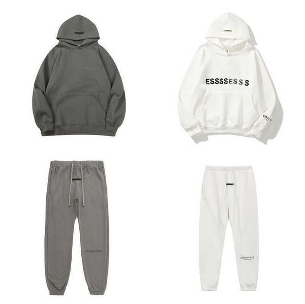 

fashion luxury men's sweatshirts tracksuits essentials letter hoodies men women sportswear hooded pant coat sweater casual pullover co, Black