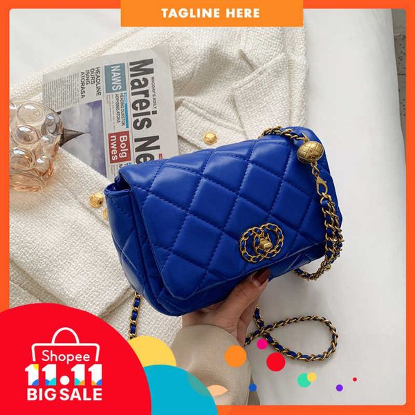 

80%off luxury design bags xiaoxiangjia simple rhombic crossbody bag 2022 new texture woven chain one shoulder women's versatile portabl