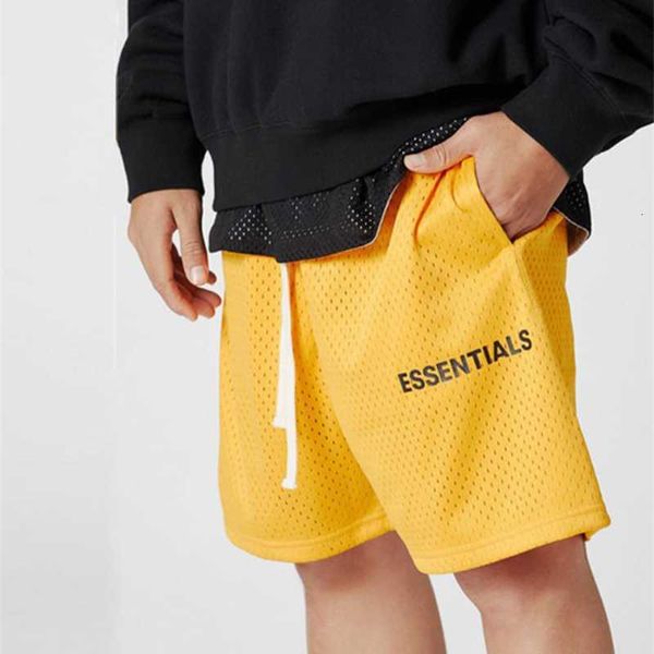 

casual sports pants fog shorts summer sports basketball pants essentials mesh drawstring loose capris sweatpants, Black