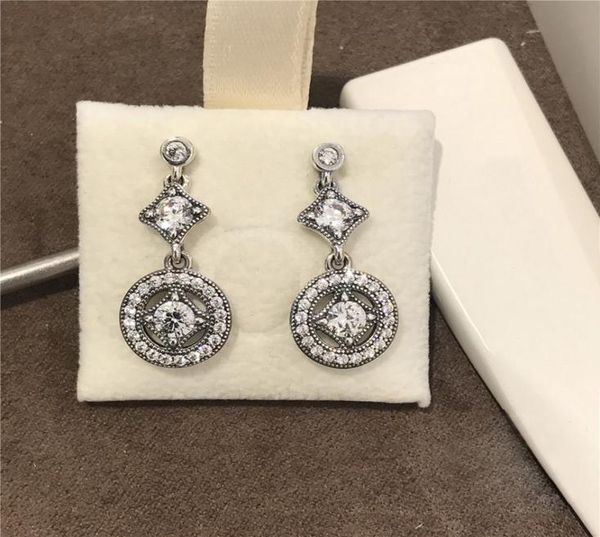 

whole intoxicating vintage earrings for pandora 925 sterling silver cz diamond temperament ladies earrings luxury designer je4049652, Golden;silver