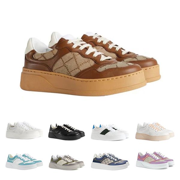 

men running shoes sneaker rubber canvas printed interlocking on the back calf leather chunky b calfskin women sneakers lace-up ebene