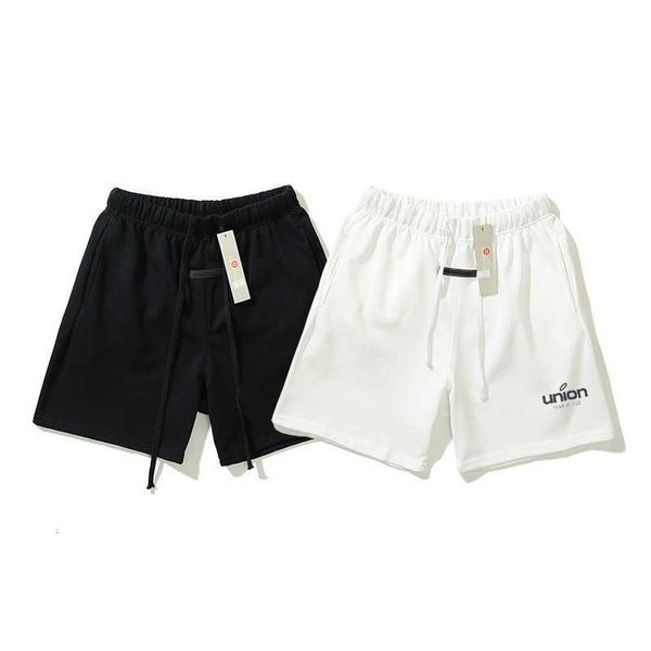 

casual sports pants fog multi thread essentials reflective fleece men's casual loose five point shorts, Black