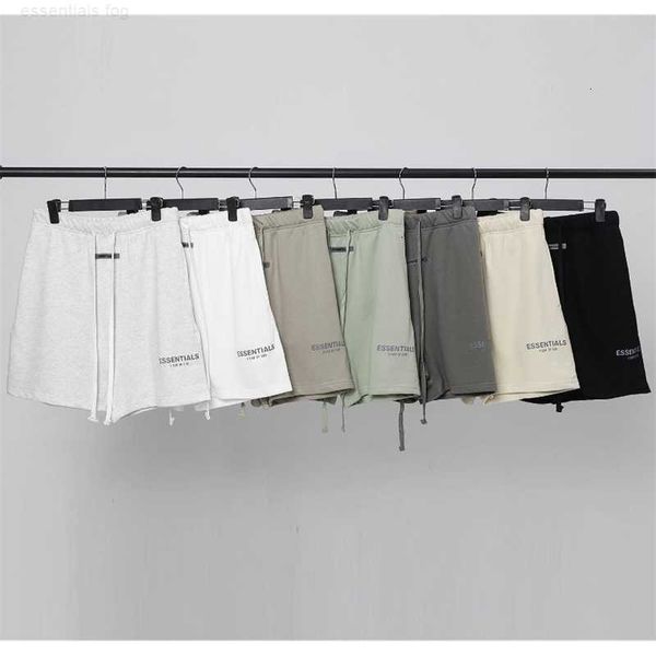 

casual sports pants fashion brand new fog double line essentials shorts capris reflective casual drawstring lovers fashion design sweatpants, Black