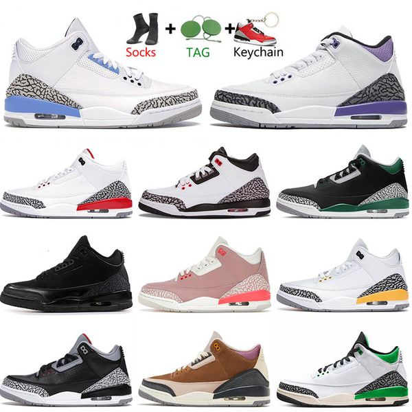 

wholesale mens 3s basketball shoes shady cardinal red dark iris cool grey lucky green j3 blue cement court purple retro womens mens sneakers