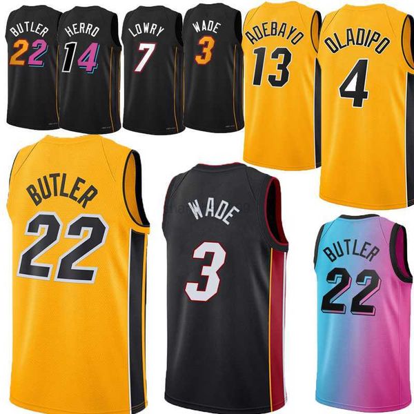 

basketball jerseys college basketball wears men jimmy butler tyler herro kyle lowry 14 7 22 dwyane wade bam ado duncan robinson victor oladi, Black