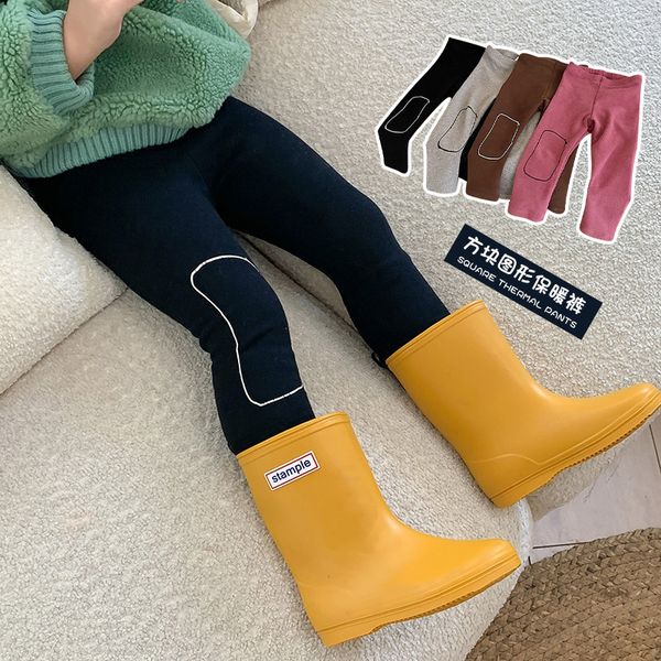 

leggings tights girls autumn all match graphic squares printed leggings 4 colors casual warm skinny pants 221203, Blue