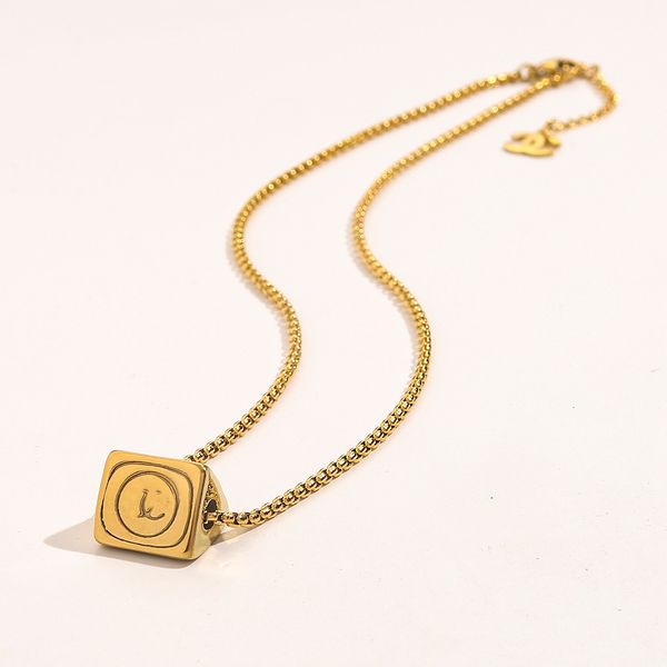 

luxury design necklace 18k gold plated brand stainless steel necklaces choker chain letter pendant fashion womens wedding jewelry accessorie, Silver