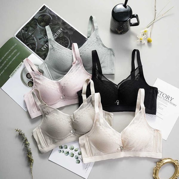 

women' set bras sets type adjustable non steel ring underwear small cht gathered up to collect non-staple breast bra suit, Red;black