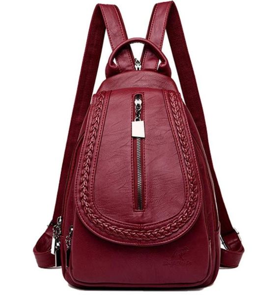 

outdoor bags women leather backpacks zipper female chest bag sac a dos travel back pack ladies bagpack mochilas school for teenage5258555