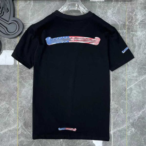

men's luxury fashion t shirt brand tees men women sanskrit letter couple t-shirt sweatshirt horseshoe flower short sleeve polos cross, White;black