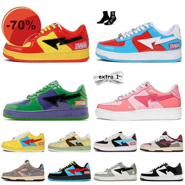 

low shoesluxury fashion bapesta shoes fashion designer casual bapestas trainers sk8 sta orange blue pink brown beige women mens orginal og p, Black
