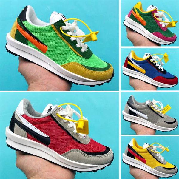 

child x ldv waffle daybreak boy girl shoes red blue yellow multi kid casual sneaker size 24-352747, Black