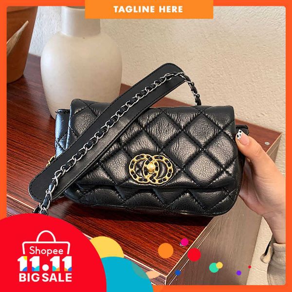 

80%off luxury design bags net red small black bag women's 2022 autumn and winter fashion rhombic chain crossbody versatile ins shoulder