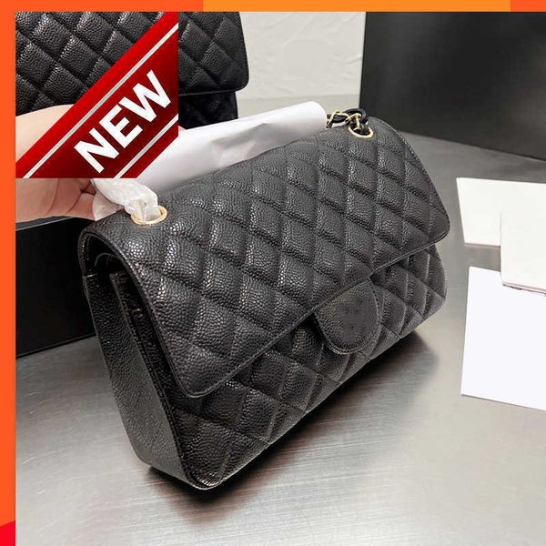 

brand designers shoulder bags women's classic caviar texture leather envelope bag fashion silver/gold metal chain crossbody bag factory