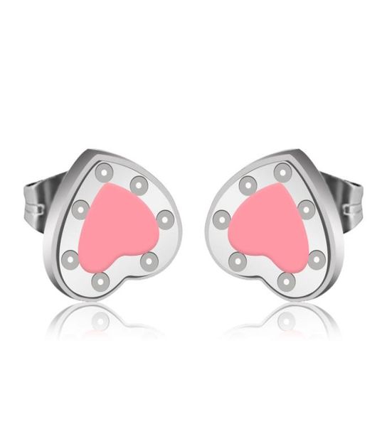 

10mm heart earring women couple blue flannel bag stainless steel thick piercing body jewelry gifts for woman accessories whole8552129, Golden;silver