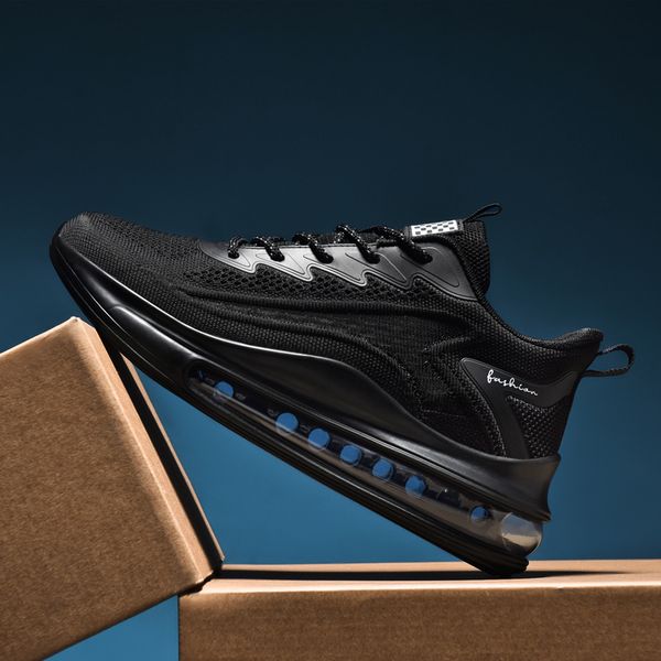

height increasing shoes mens professional air cushion mesh breathable running fashion men outdoor sports athletic walking sneakers 221203, Black;white