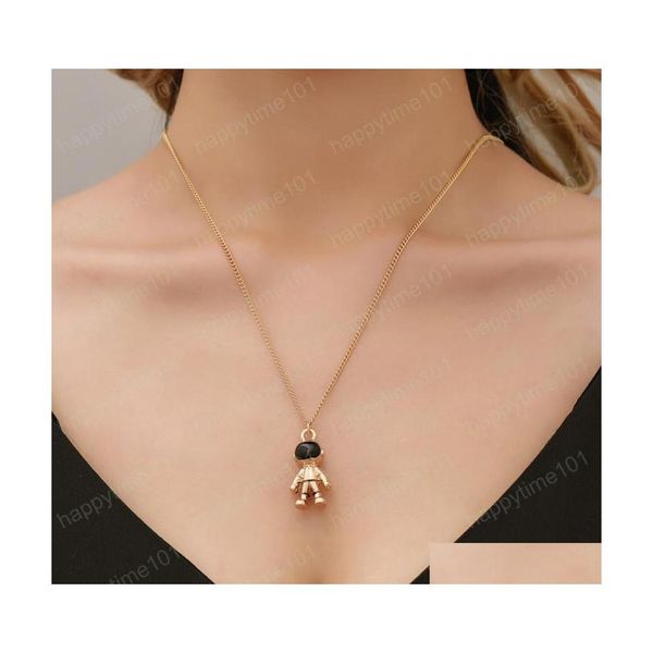 

pendant necklaces hip hop metal spaceman pendant personality sweater necklace for men and women lover party drop delivery jewelry ne dhzx4, Silver