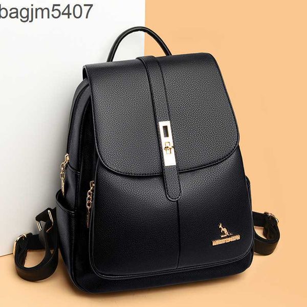 

hand bag 80% of the stores are wholesale and retail kangaroo backpack women 2023 new large capacity soft leather fashion travel