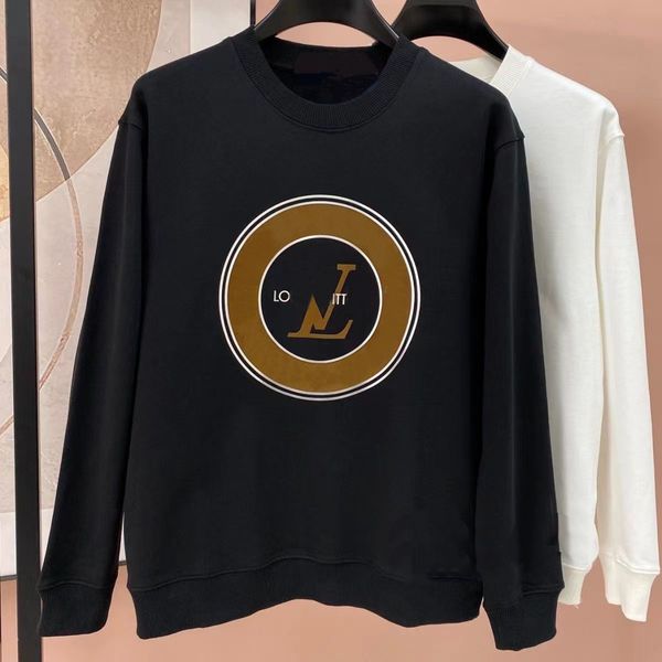 

new autumn/winter european station printed pullover hoodie men's round neck long sleeve with all the leggings for men and women, Black