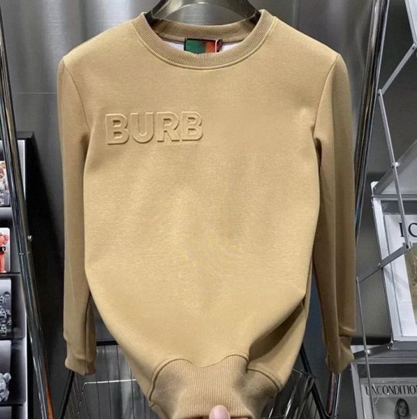 

mens sweater designer hoodie bby letters 3d embossed long sleeve tshirt cotton round neck sweatshirt men women sweaters loose pullover coat, Black