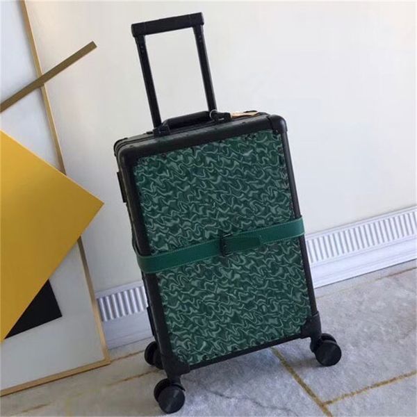 

bourget pm trolley case suitcase canvas leather 360 degree rotative wheels women men luggage travel 20 inches universal wheel duffel bags