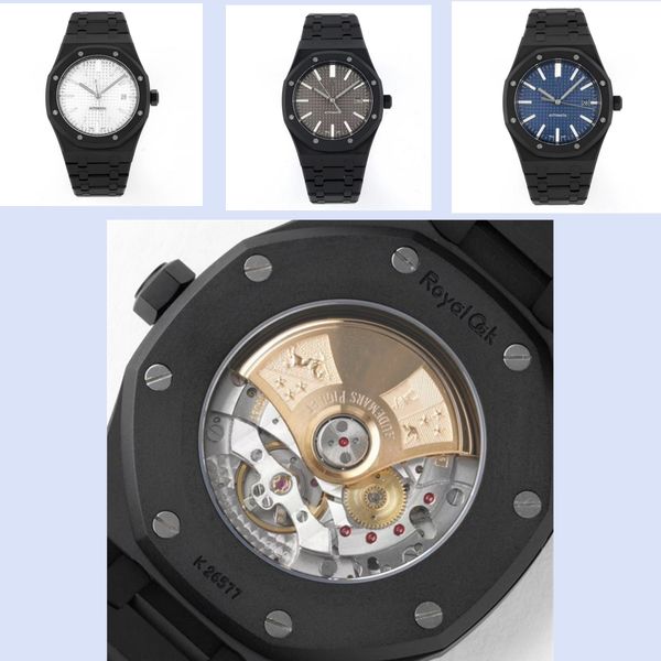 

zf 15400 montre de luxe luxury watch 41x9.8mm ultra-thin 3120 automatic machine movement bright black gold steel mens watches wristwatches w, Slivery;brown