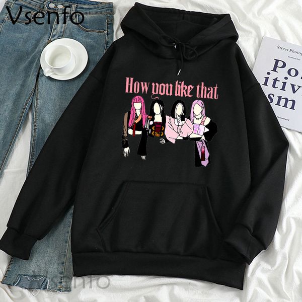 

women's jackets korean style how you like that hoodies sweatshirt female harajuku pullover cute hoodie kawaii clothes woman streetwear, Black;brown