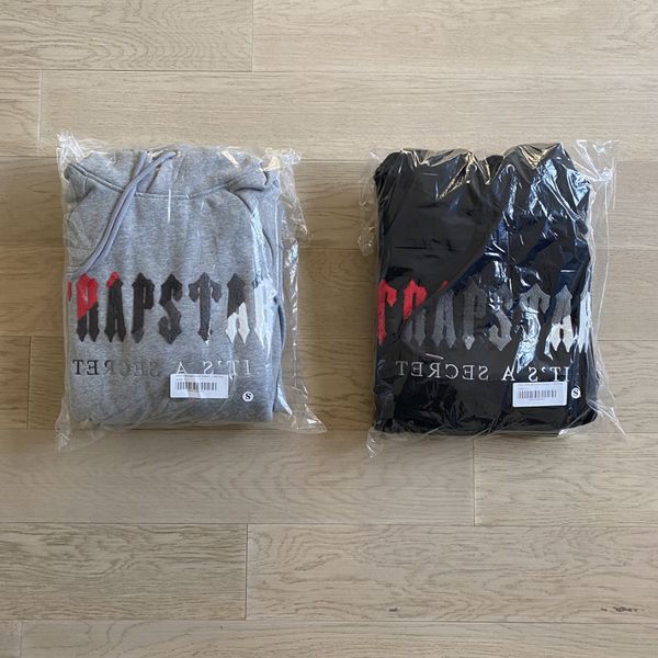 

men's hoodies sweatshirts towel embroidered 2023fw london hoodie men women fleece trapstar pullovers 221202, Black