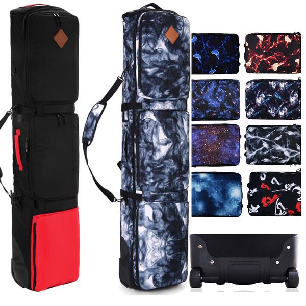 

ski snowboard bags 150 157 166 174cm snowboard bag with wheels quality thick material big capacity holing 2 pairs of skis 1 snow board a5336