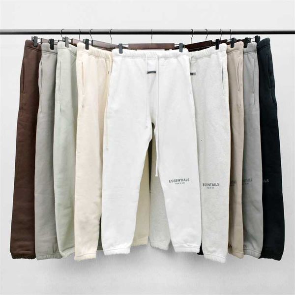 

casual sports pants tested feel of god fog essentials new double line letter reflective pants with velvet high street guard, Black