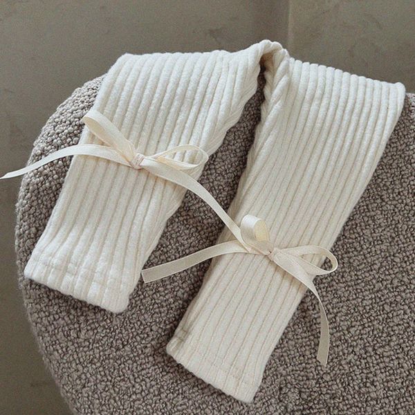 

leggings tights autumn winter children s clothes girl baby thicken bow pit striped infant ribbed solid pants toddler cotton trousers 221203, Blue