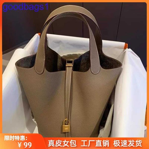 

herme designer picotin lock bag for women price leather vegetable basket women's 2022 new niche high-capacity commute