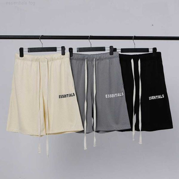 

casual sports pants fog season 6 shorts double thread lettered printed essentials needle eye breathable casual men's and women's f, Black
