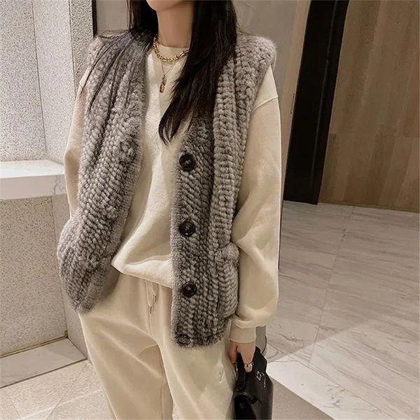 

women's vest imitation mink vest jacket korean fashion button short gilet femme autumn winter casual sleeveless waistcoat abrigos 22120, Black;white