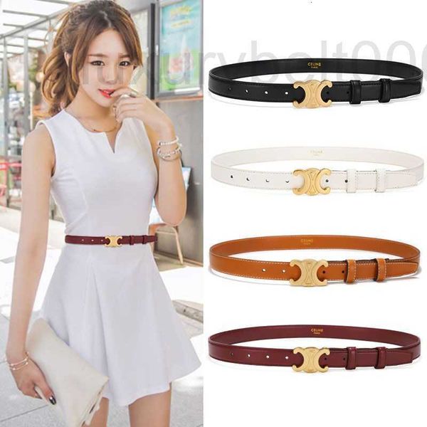 

belts designer ladies belt fashion jeans simple versatile ins style genuine leather arc de triomphe decoration female matching skirt cjcd, Black;brown