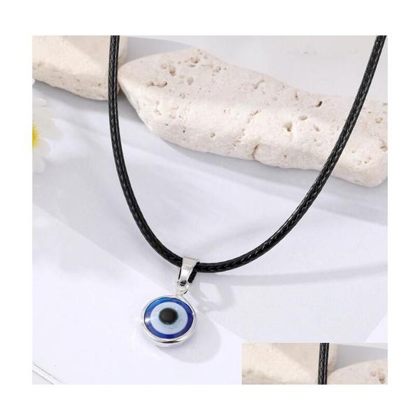 

pendant necklaces 10mm evil eyes pendant necklaceturkish eye pu chains necklaces clavicel for women jewelry drop delivery 2021 pendan dhukr, Silver