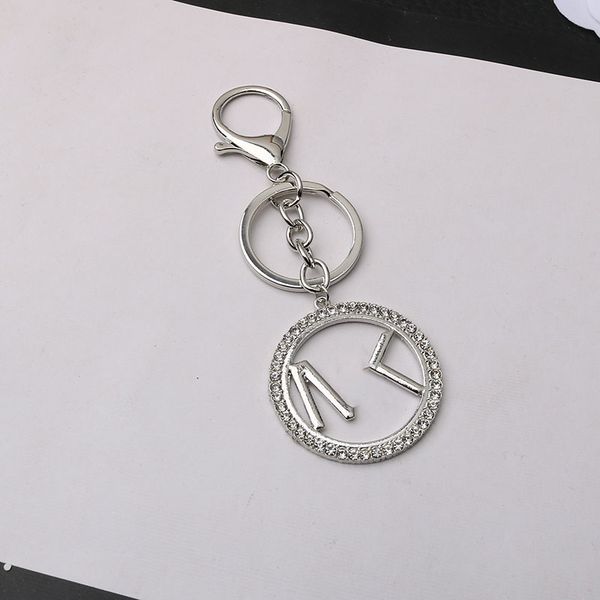 

new 2023 womens mens letter keychains brand luxury designer leather sweet key chain fashion brand accessories pendant womens mens keyring, Silver