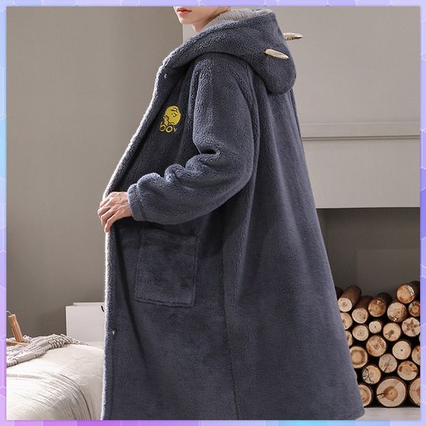 

men's sleepwear robe sets for bathrobe multi colors long sleeve kimono home clothes pijama hombre cardigan mens bath robes gown design, Black;brown
