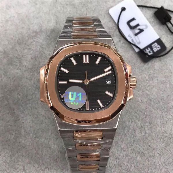 

watch quality 40mm mechanical 316l steel sapphire original butterfly buckle 6 style options men's gift222l, Slivery;brown