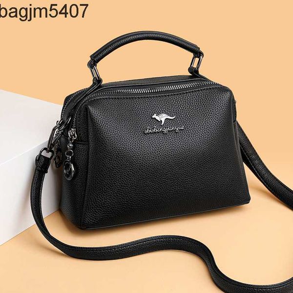 

hand bag 80% of the stores are wholesale and retail kangaroo leather women 2023 new fashion middle-aged versatile one shoulder cross body la