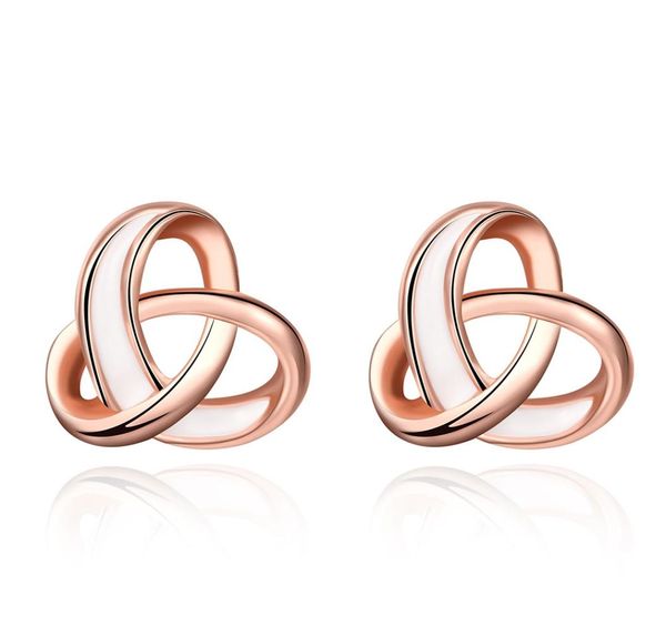 

fishionable stud earrings cross knot pattern imitation rose gold plated earring novel designed jewelry for female anniversary gift3507369, Golden;silver