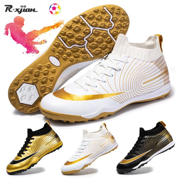 

safety shoes ultralight men football sports gold fg/tf outdoor boy non-slip high-soccer training boots sneakers 30-45# 221203, Black;brown