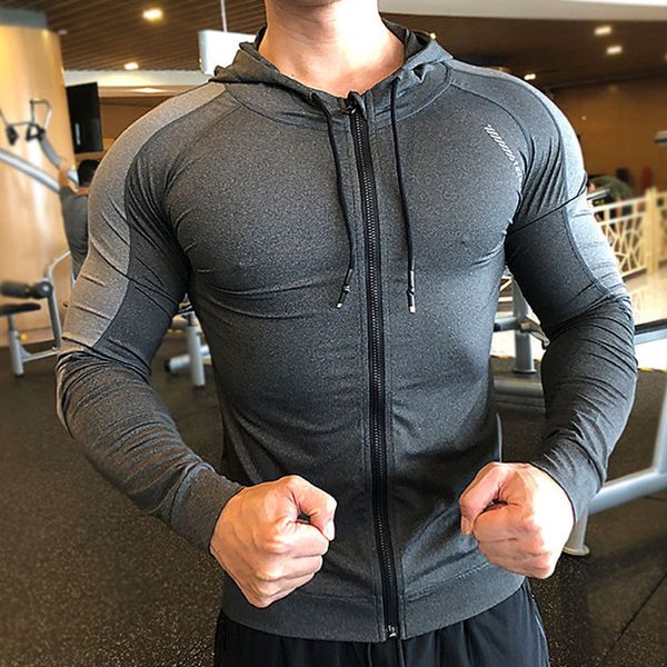 

men's t shirts jacket zip up hoodie long sleeve t shirts gym sports clothing running training t shirt for men hooded sweatshirts 221202, White;black