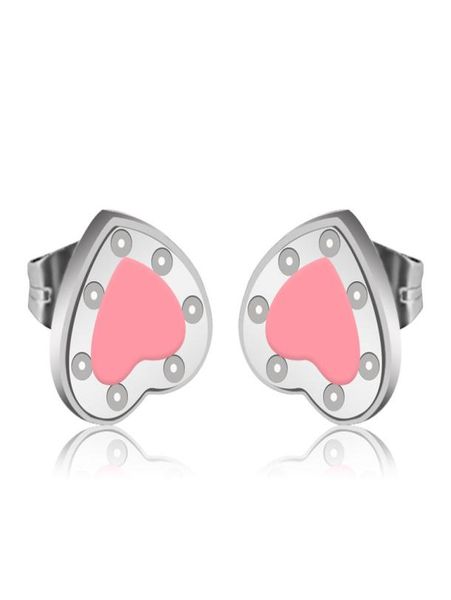 

10mm heart earring women couple blue flannel bag stainless steel thick piercing body jewelry gifts for woman accessories whole2924367, Golden;silver